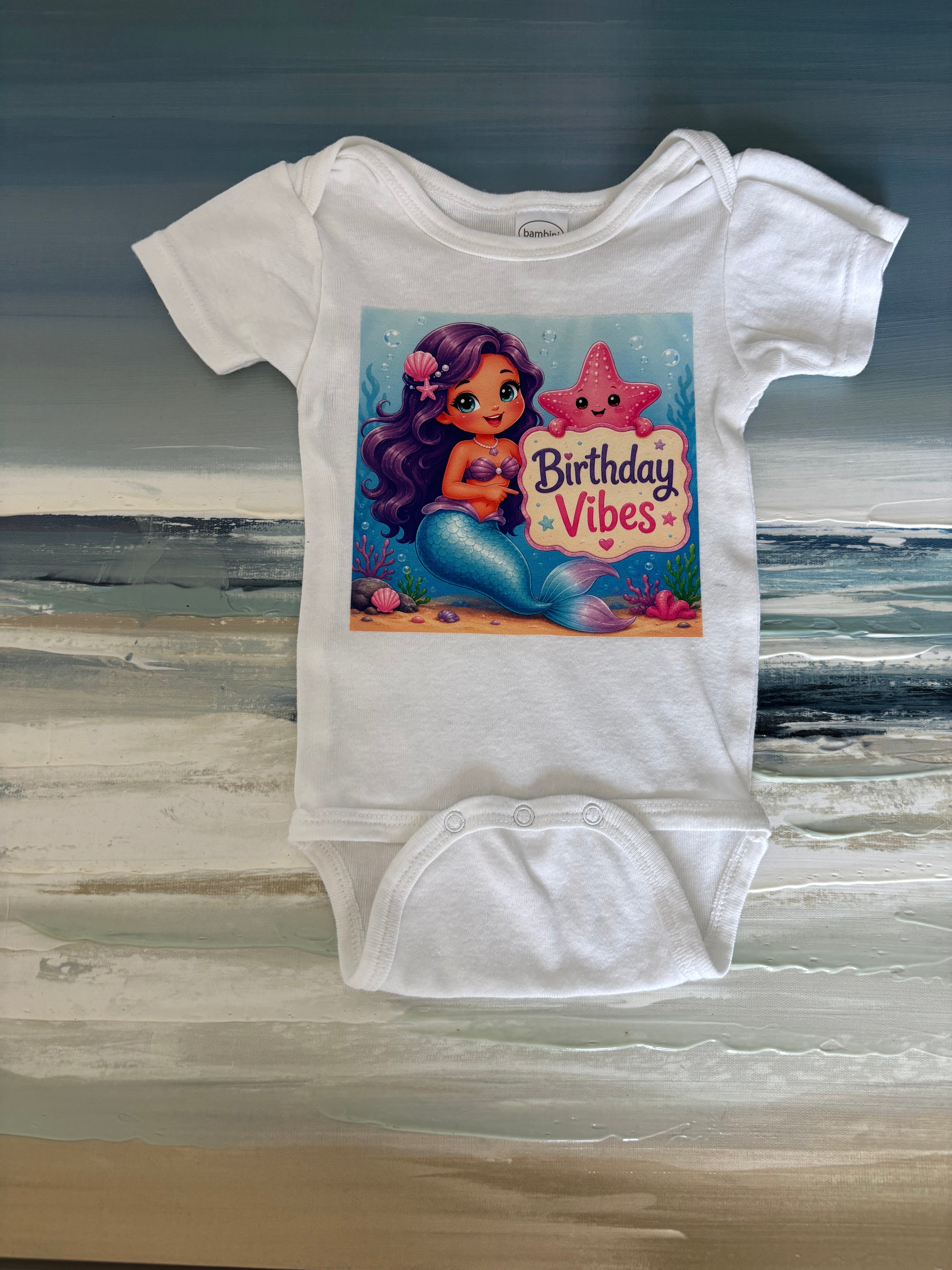 Mermaid Birthday Vibes Size Infant Large (27-34 Pounds)