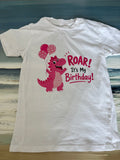 Pink Dino ROAR Birthday YS (Size 6-7)