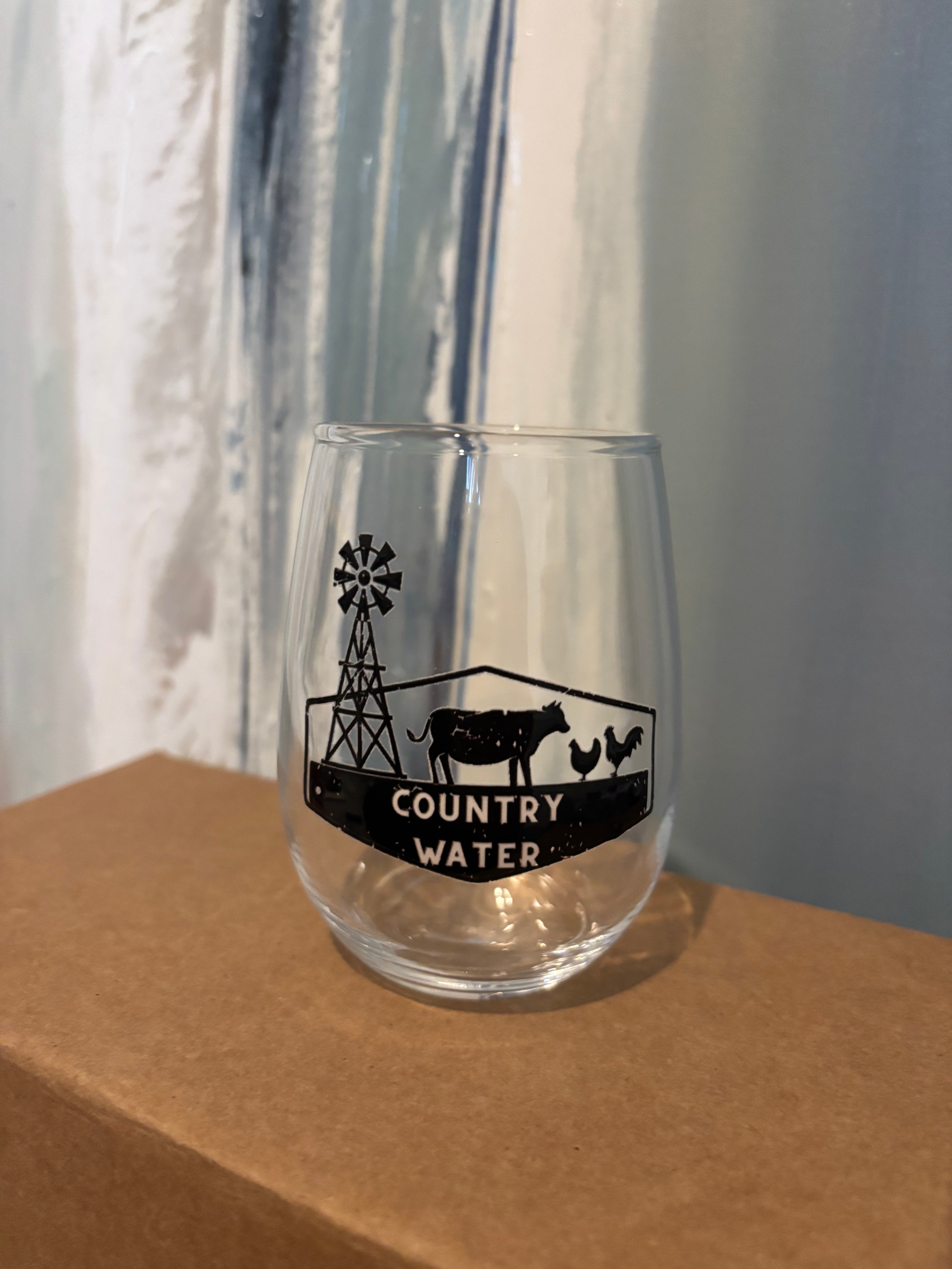 Country Water Stemless Wine Glass 8.5oz